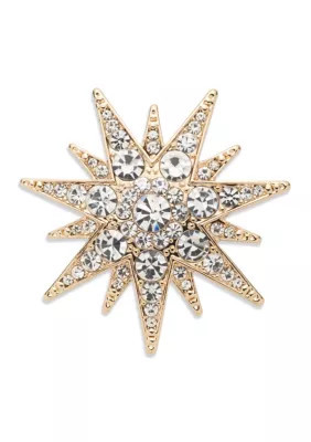 Lauren Ralph Lauren Crystal Starburst Pin, Gold | Belk