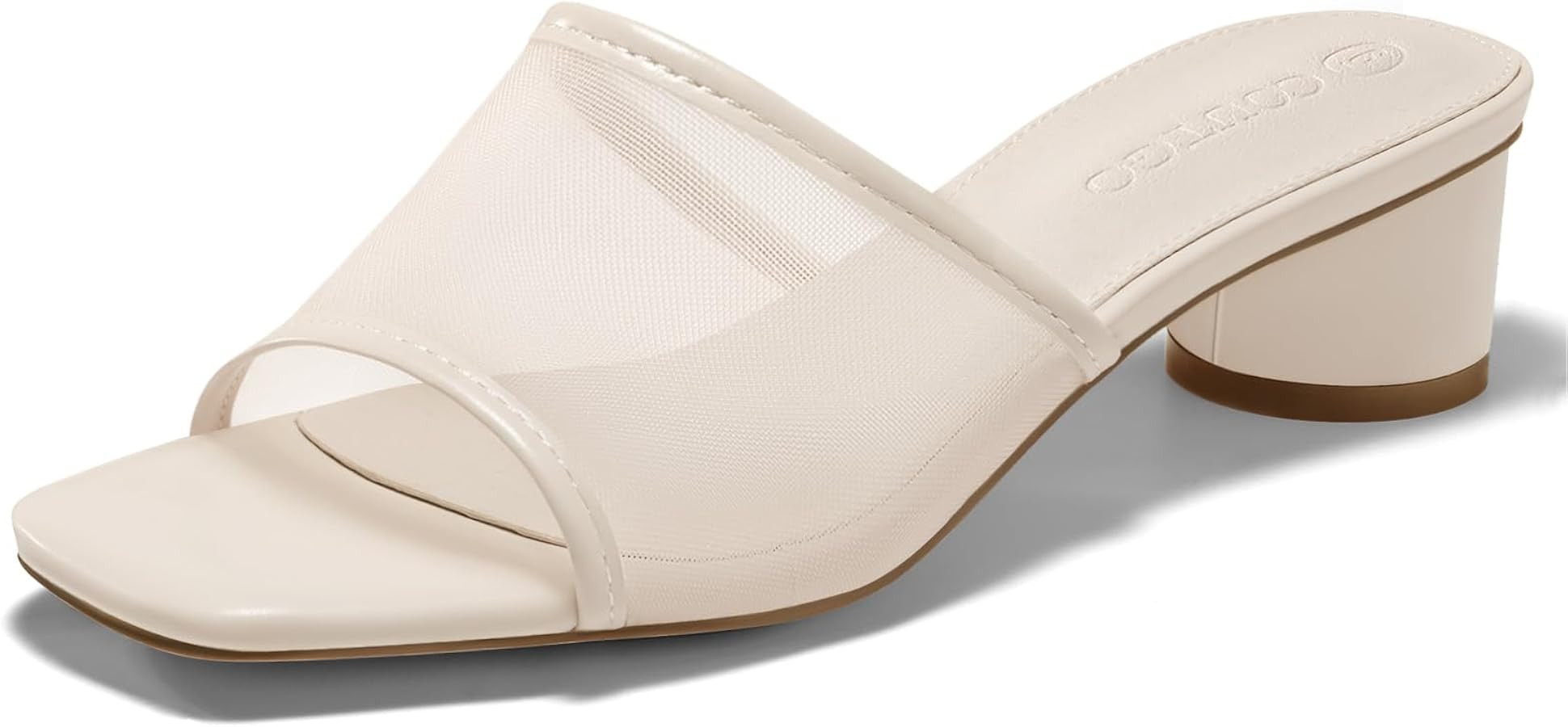 Coutgo Women's Square Open Toe Chunky Heel Slide Sandals | Amazon (US)