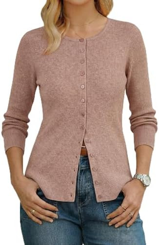 Arach&Cloz Women's Wool Blend Button Up Spring Business Cardigan Tops Outfits 2026 | Amazon (US)