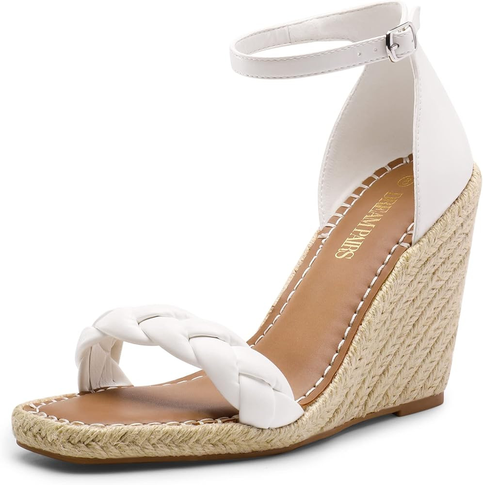 DREAM PAIRS Womens Open Toe Espadrilles Wedges Ankle Straps High Heels Platform Dressy Sandals | Amazon (US)