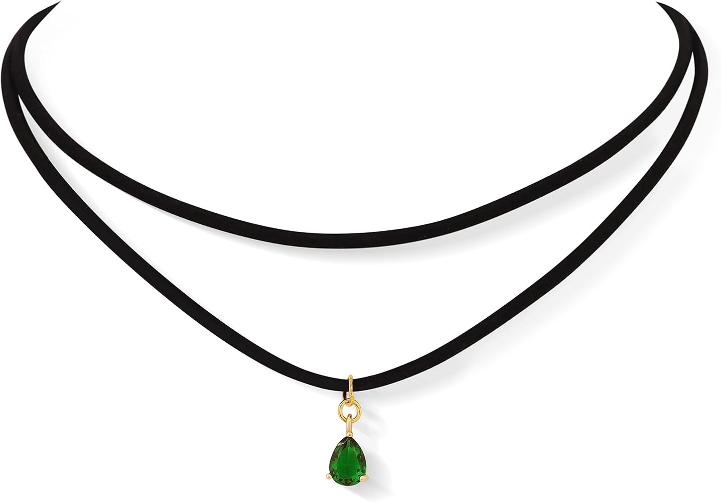 Sacina Gothic Goth Boho Hippie O ring Crystal Choker Necklace, Faux Leather Layered Dainty Black ... | Amazon (US)