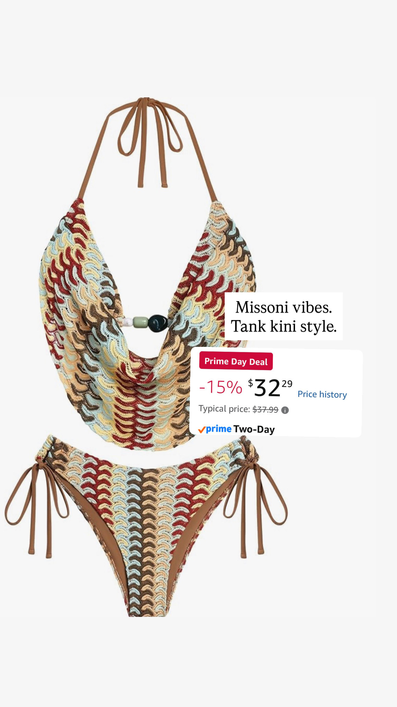 Tank kini giving Missoni vibes and accessory detail from a very trusted swimwear brand on Amazon.  I am here for it! 

 #LTKMidsize #LTKSwim #LTKTravel