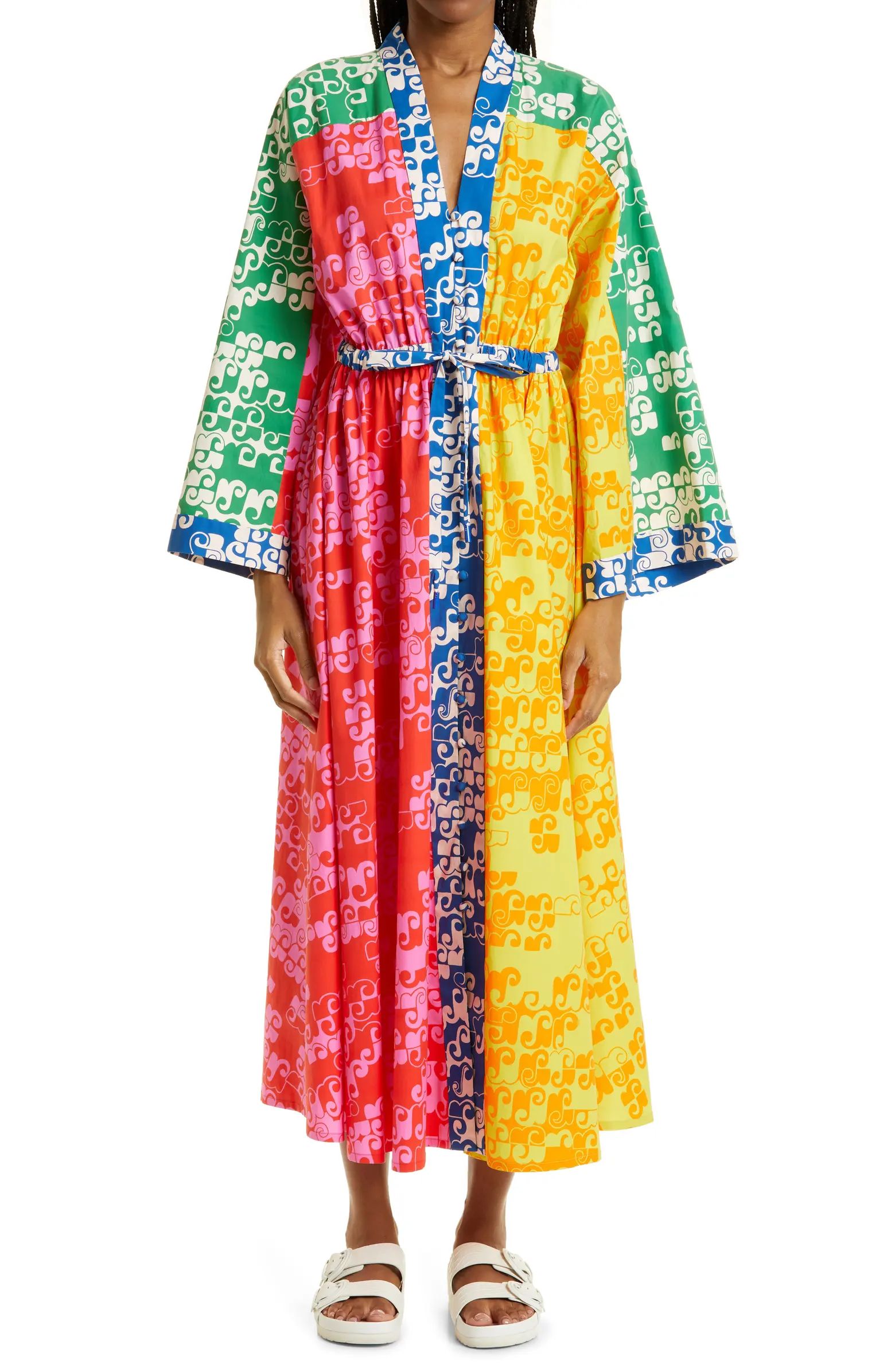 Louise Tie Waist Long Sleeve Organic Cotton Maxi Dress | Nordstrom