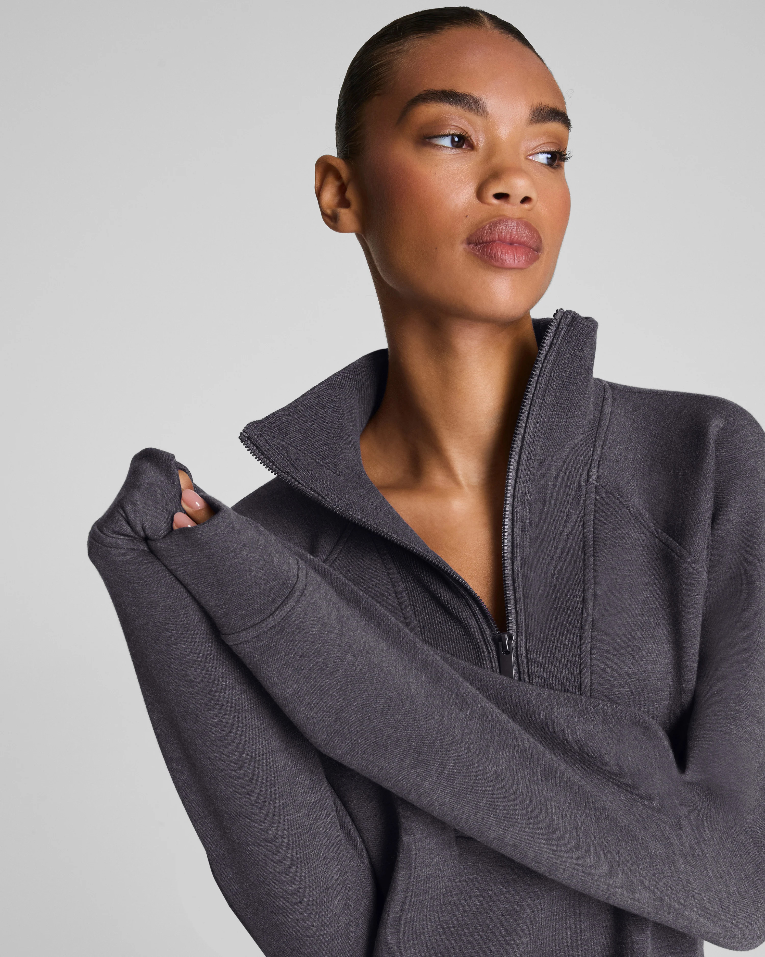 AirEssentials Brushed Half Zip Tunic Soft Long Layer | SPANX | Spanx