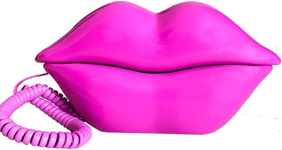 TelPal Corded Lips Telephones Land Line Rose Pink Home Telephones Sexy Mouth Shape Wired Phone for H | Amazon (US)