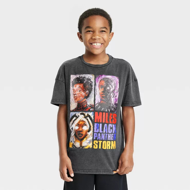 Boys' Marvel x Nikkolas Smith Short Sleeve Graphic T-Shirt - Black | Target