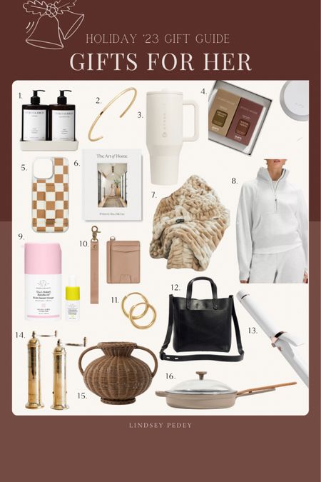 Holiday gift guide for her! I curated this collection based on things I already have and absolutely love, or they’re things that are on my own wish list this year. 

Gifts for her, mom, friend, sister, mcgee and co, studio McGee, gift ideas, purse, madewell, cuff, jewelry, huggie, earrings, vase, curling iron, skincare, phone case, pura, hand soap, wallet, andar, throw, blanket, pull over, half zip, lululemon 

#LTKHoliday #LTKGiftGuide #LTKfindsunder100
