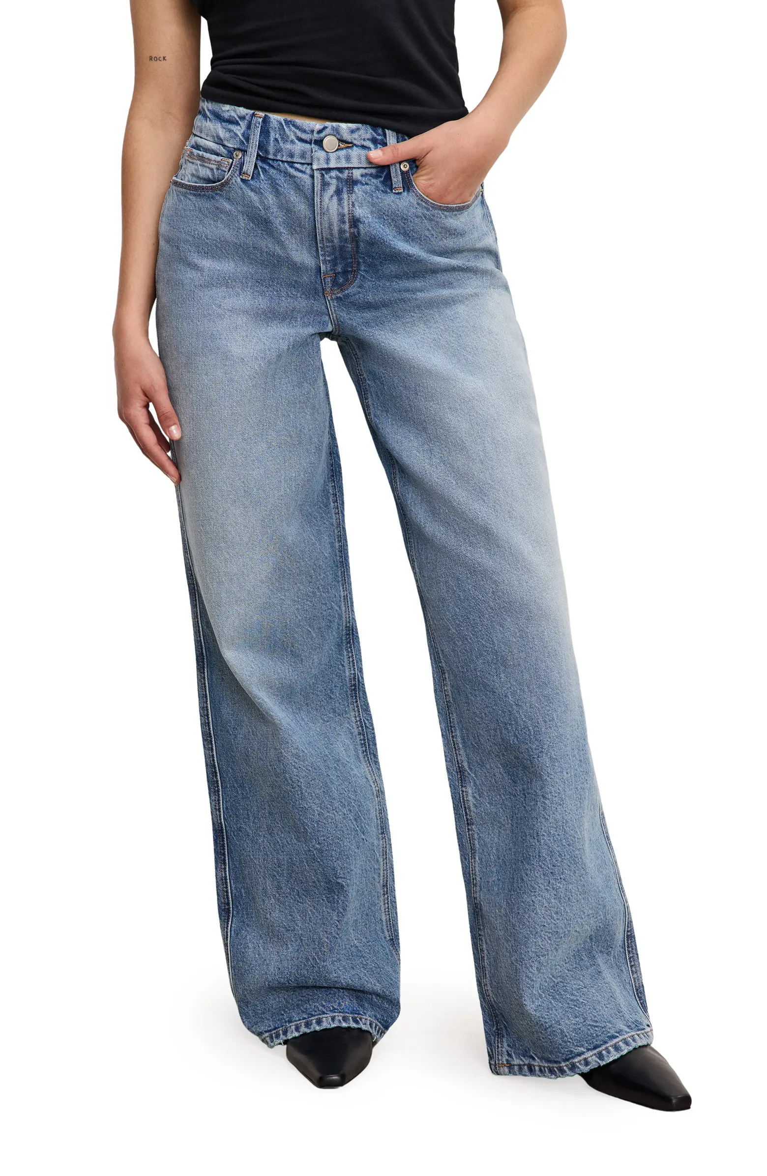 Good Petite Skate High Waist Wide Leg Jeans | Nordstrom