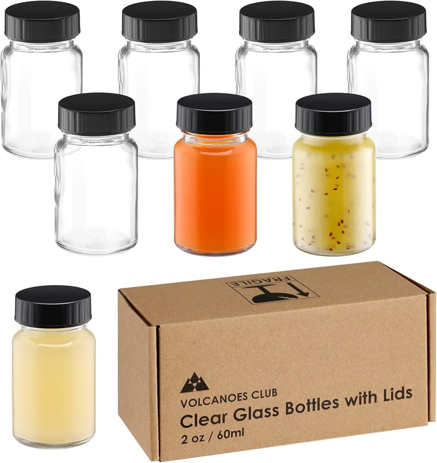 2oz Glass Jars with Lids - Glass Shot Bottles Set for Liquids, Juicing, Ginger Shot, Sample - Sma... | Amazon (CA)