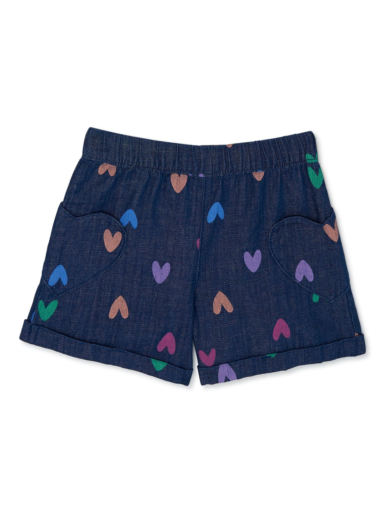 365 Kids from Garanimals Girls' Pull On Print Denim Shorts, Sizes 4-10 | Walmart (US)