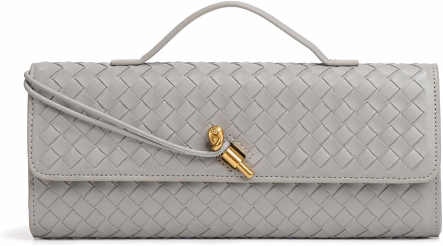 Women's for Woven Evening Bags Vegan Leather Clutch Handbags, Trendy Crossbody Bag Clutch Purses | Amazon (US)
