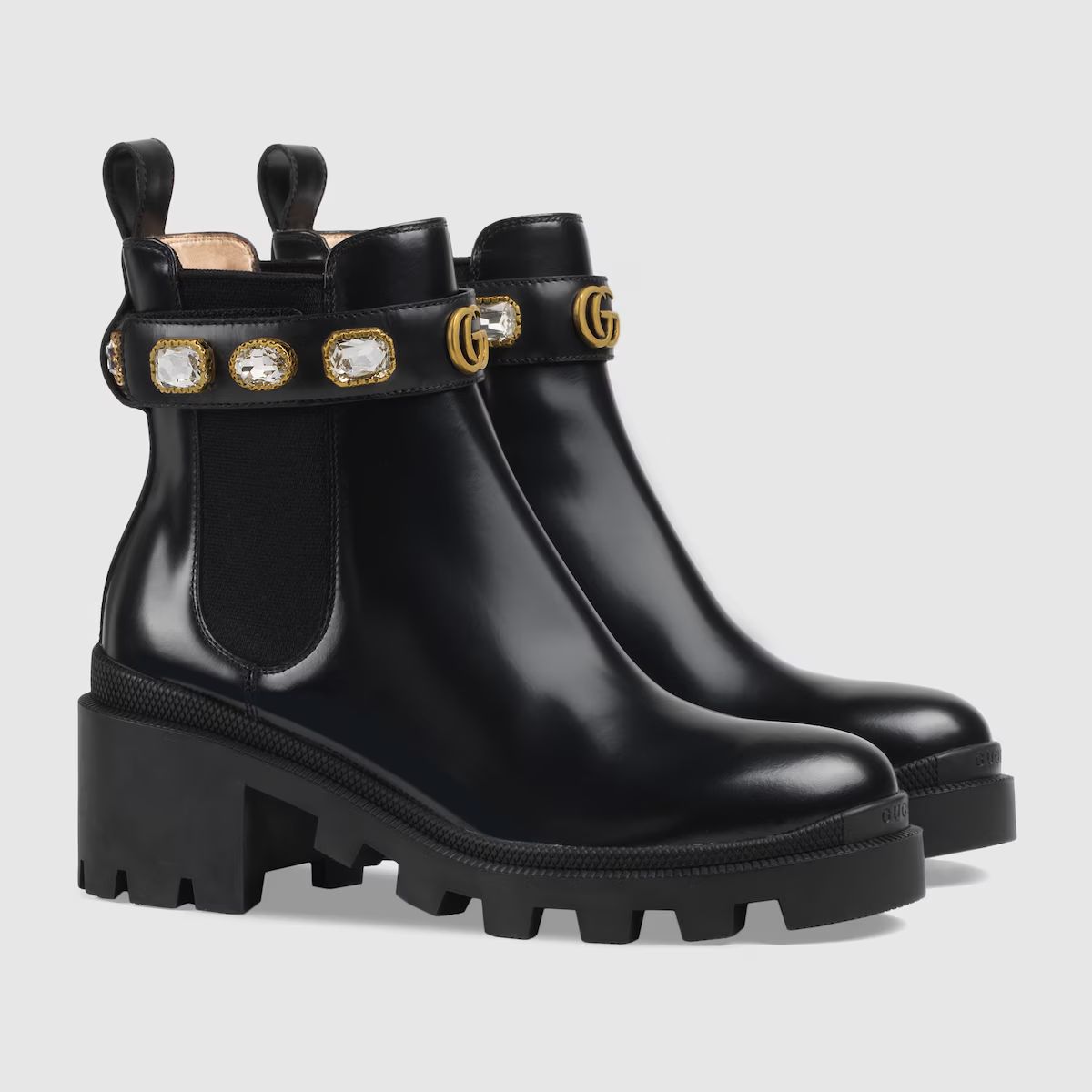 Gucci Leather ankle boot with belt | Gucci (UK)