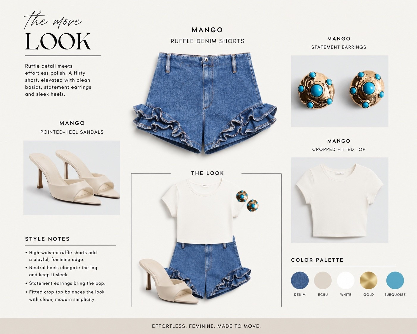 Denim but make it elevated!

These Mango ruffle denim shorts instantly make a basic summer outfit feel styled. Paired them with neutral heeled sandals, a fitted white tee, and statement earrings for that effortless polished summer look.

Perfect for brunch, vacation dinners, rooftop drinks, or those “I still wanna look put together” days 

Everything linked in my LTK 🫶🏾

#LTKStyle #MangoStyle #SummerOutfit #EffortlessStyle

#LTKootd #LTKTravel