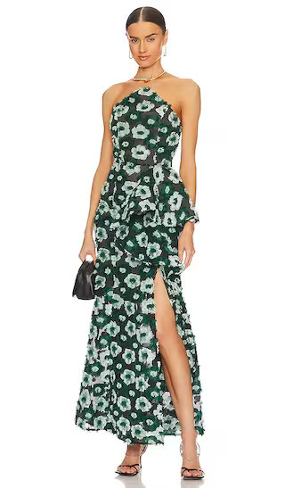 ELLIATT Georgina Maxi Dress in Dark Green. - size XL | Revolve Clothing (Global)