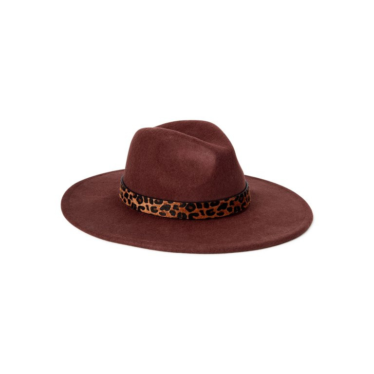Scoop Adult Female Faux Leopard Print Fedora | Walmart (US)