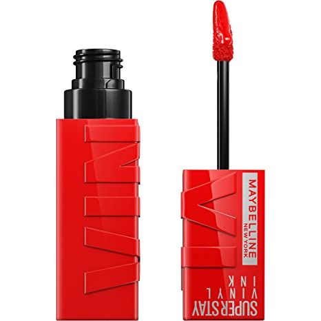 Amazon.com: Maybelline Super Stay Vinyl Ink Liquid Lipstick, Red-Hot, Fire Engine Red, 0.1400 oz ... | Amazon (US)