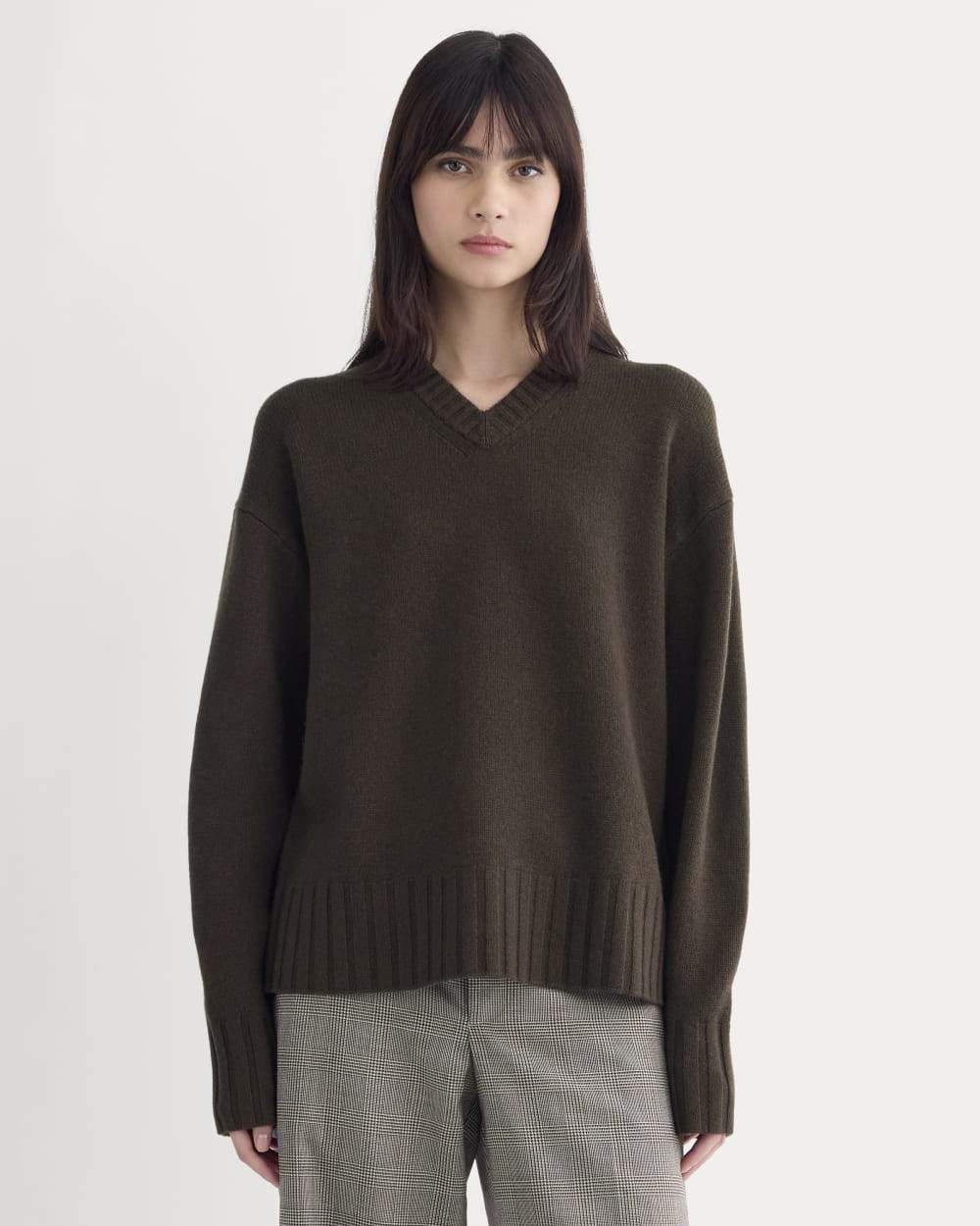 V-Neck Sweater in Extrafine Luxe Merino | Coffee Bean | Everlane