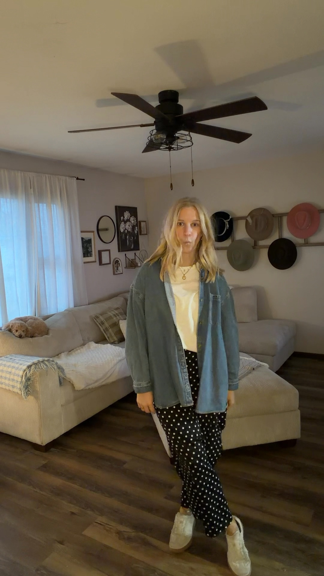 Today’s Office Fit of the Day — 03.05.26 🖤🐼🤍🦨

Medium in black & white polka dot skirt from Amazon (I think this thing is SO CUTE and polka dots are VERY IN right now AND it’s on sale for $23.39!!! 🤑)
Medium in basic white Everday Tee from Old Navy
Small in basic white cami tank from Old Navy
Large in denim shirt from Old Navy (sized up a couple sizes for a more oversized fit)
8.5 in free people dupe sneakers from Amazon
*no-show socks are from Old Navy too :)

Amazon finds, Amazon fashion, Amazon skirts, polka dot skirts, black and white skirts, trending skirts, satin skirts, skirt with sneakers outfits, Old Navy finds, Old Navy basics, Old Navy fashion, Old Navy denim, Old Navy tops, white shirt, cami tank top, denim shirts, free people dupe, Amazon sneakers, Amazon footwear, Amazon deals, free people sneakers, outfit of the day, office outfits, watch now

#LTKSaleAlert #LTKWorkwear #LTKootd