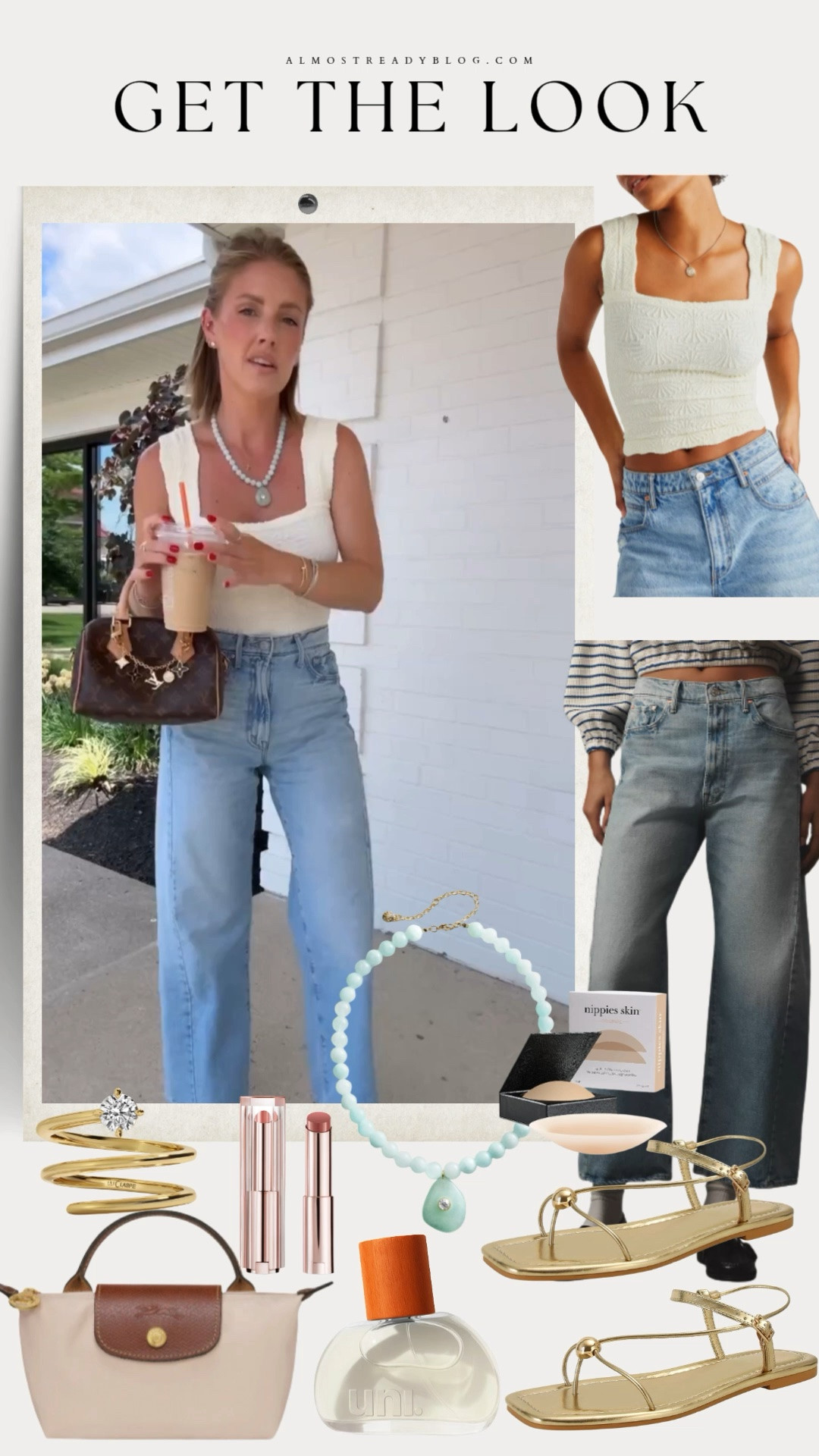 XS/Small tank / 24 jeans (I sized down one size)

A chic white textured tank and light wash wide-leg jeans create an effortless summer outfit you'll wear on repeat.

summer casual outfit, vacation ready look, weekend brunch outfit, casual denim outfit, coastal summer style, beach vacation, everyday chic, wide leg jeans, white tank outfit, effortless style

#LTKOver40 #LTKPetite #LTKootd