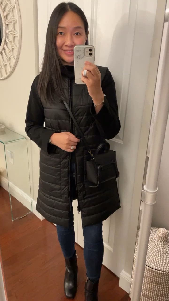 The measurements of the long vest taken from size XS are 36 inch chest, 38 inch hips, 34 inches total length. It’s a looser fit so you can layer comfortably underneath. I love the big patch front pockets in case I don’t want to carry a purse. There’s a 10 inch slit on both sides for ease of movement and it’s 40 inches around when measured at the top/start of the side slits.

Amazon finds, long puffer vest

#LTKSeasonal #LTKunder100 #LTKGiftGuide