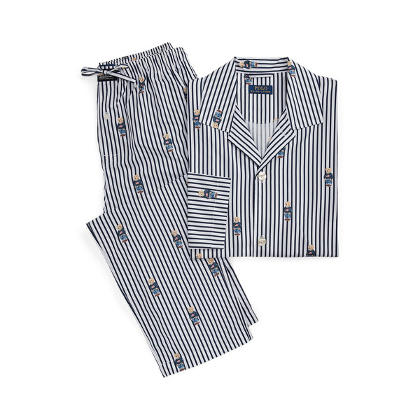 Gestreifter Baumwollpyjama mit Polo Bear | Ralph Lauren (DE & AT)