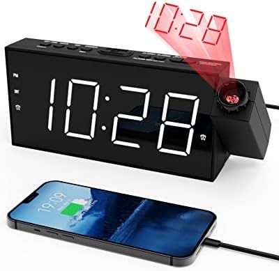 Projection Alarm Clock on Ceiling,LED Digital Clock for Bedroom with Battery Backup,7”Large Dis... | Amazon (US)