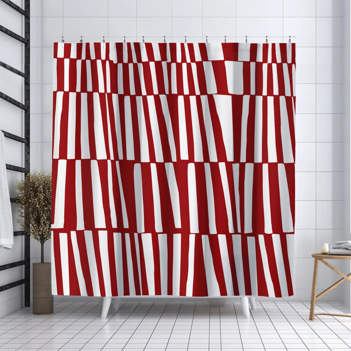 Thora Abstract Mid-Century Shower Curtain | Wayfair North America