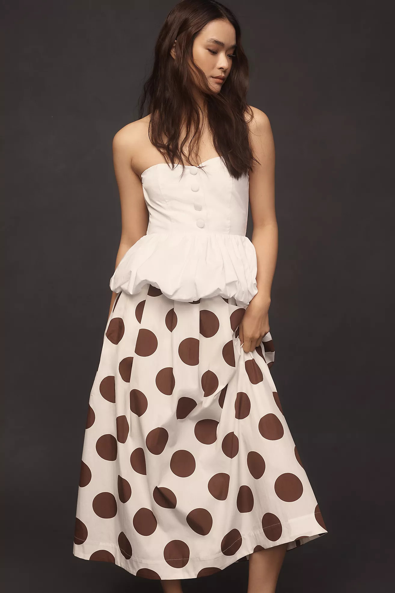 Maeve Cotton Poplin Pleated Midi Skirt | Anthropologie (US)