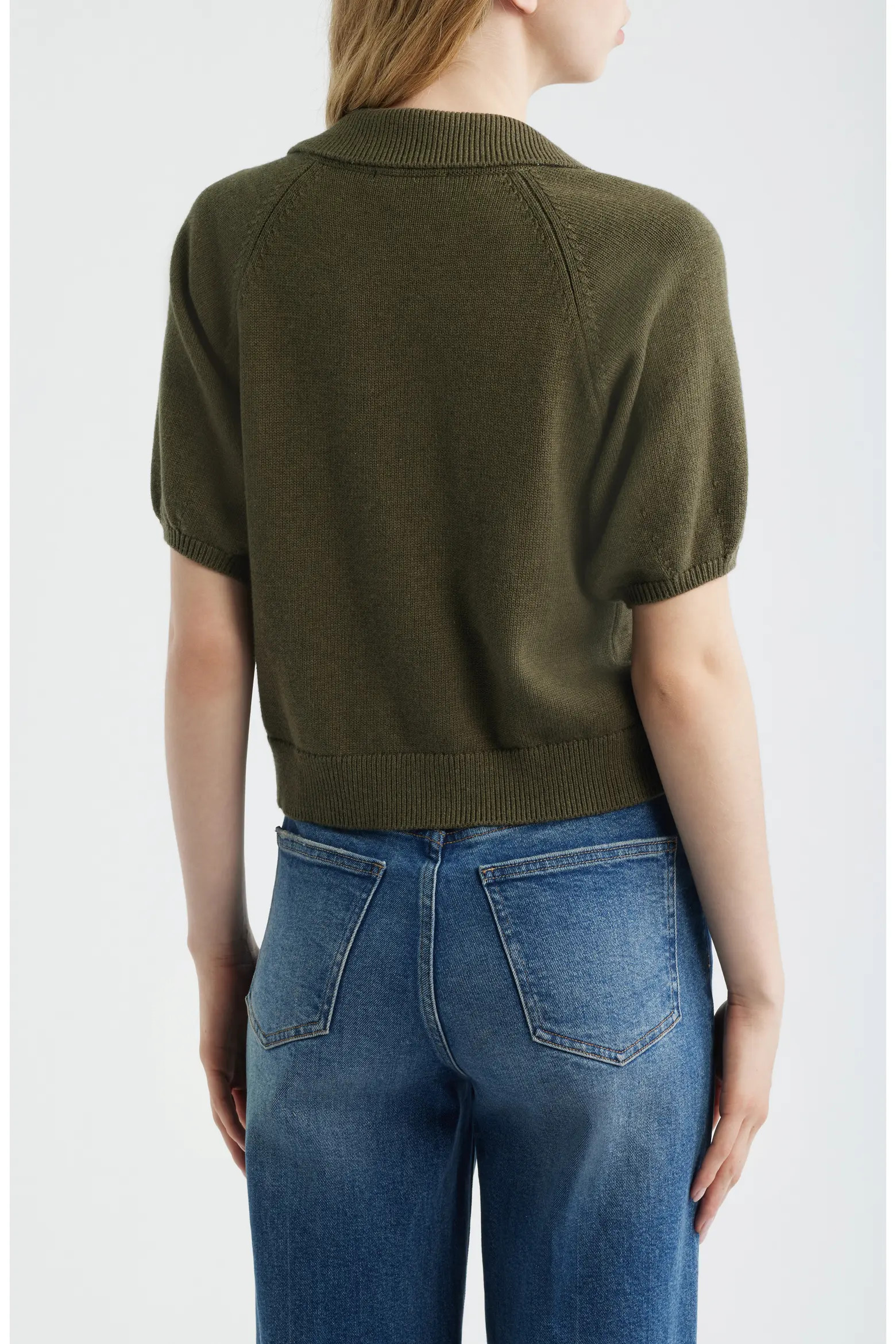 Birch Puff Sleeve Organic Cotton Blend Polo Sweater (Women) | Nordstrom | Nordstrom