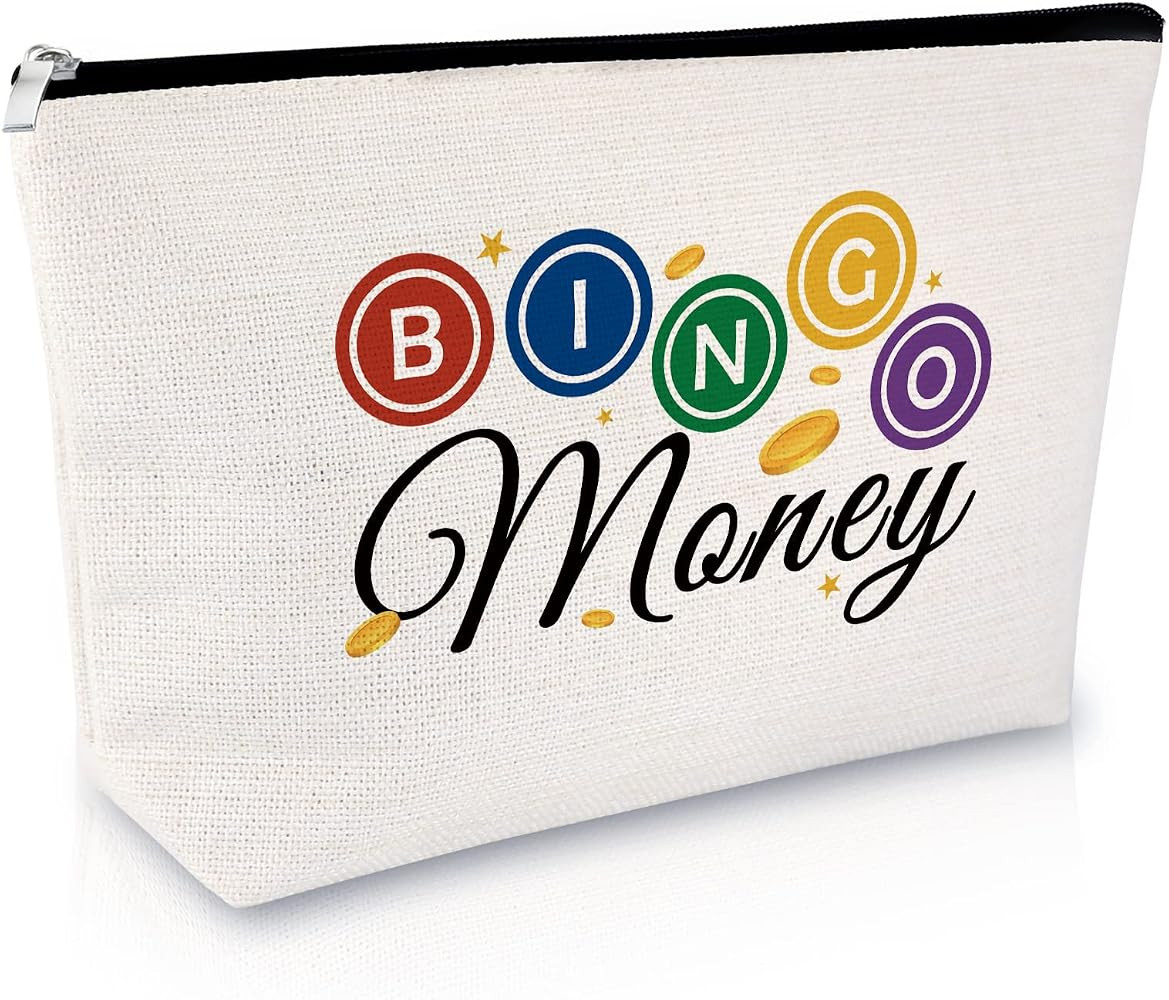 Sfodiary Bingo Game Lover Gift Makeup Bag Casino Lovers Gift for Women Bingo Player Cosmetic Bag ... | Amazon (US)