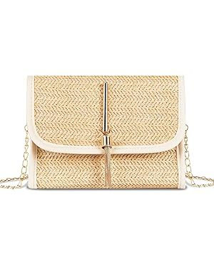 CHARMORE Crossbody Bag for Women Small Straw Beach Shoulder Bag Stylish Woven Bags Travel Handbag... | Amazon (US)