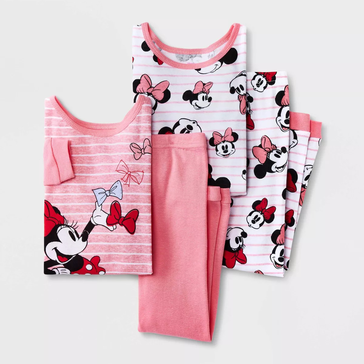 Toddler Girls' 4pc Minnie Mouse Snug Fit Pajama Set - Pink | Target