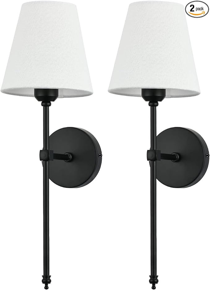 Bsmathom Wall Sconces Sets of 2, Rustic Industrial Wall Lamps, Hardwired Column Stand Sconces Wal... | Amazon (US)