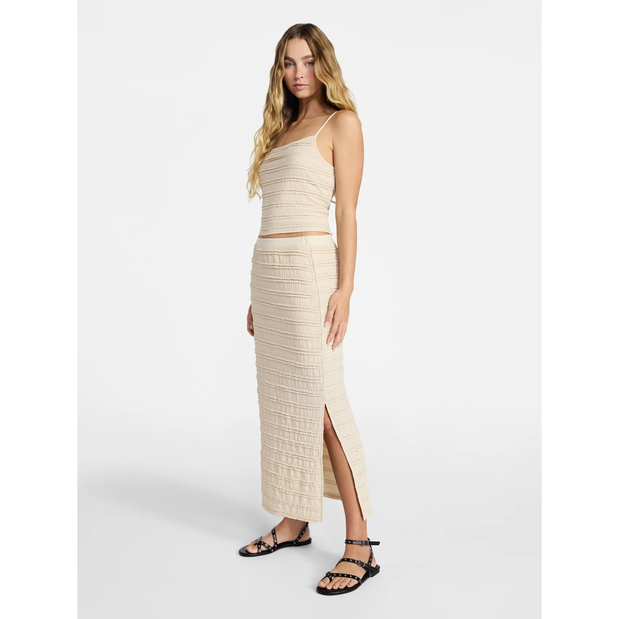 No Boundaries Ruffle Cami and Maxi Skirt Set, 2-Piece, Women's and Women's Plus | Walmart (US)