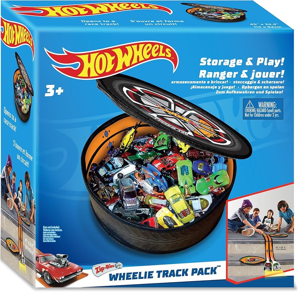 Hot Wheels Tara Toy: ZipBin Wheelie Track Pack - Unzips Into A Racetrack Mat, Holds 100 Toy Cars,... | Amazon (US)