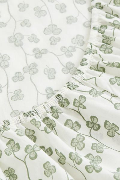 Patterned Cotton Fitted Sheet | H&M (US + CA)