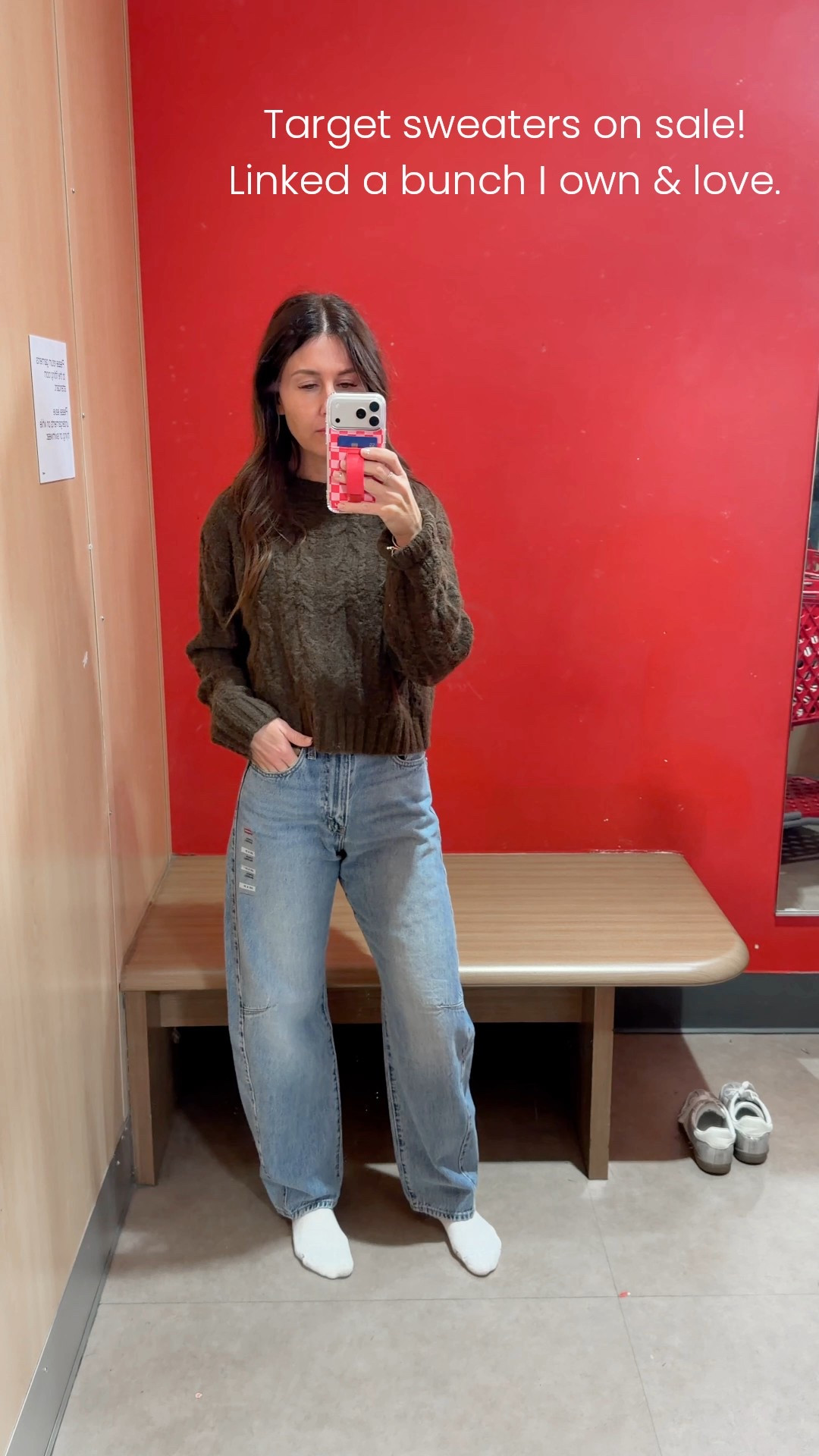 Love the fit of this new target sweater! And it’s ON SALE! Slightly cropped and hits perfect. Also loving these new Levi’s cinch barrel jeans I grabbed them in the wash and the darker wash as well. They’re so good! The sweater is gonna sell out super fast so grab it now if you want it! Wearing a small and a sweater and 25 in the denim  

Target, Universal thread, sweater, brown sweater, cable, net sweater, jeans, denim, barrel, Levi’s, cinch, fall, fashion, sneakers,Walli, phone case, OOTD, new arrival



#LTKSeasonal #LTKStyleTip #LTKSaleAlert