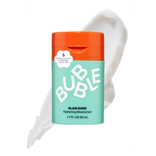 Bubble Skincare Slam Dunk Hydrating Face Moisturizer - Travel Size Lightweight Face Lotion with Vitamin E + Aloe Vera - Daily Facial Moisturizer for Normal + Dry Skin with Blue Light Protection (50ml) | Amazon (US)
