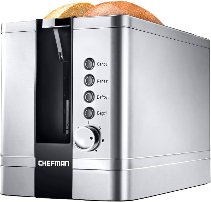 Chefman 2-Slice Pop-Up Stainless Steel Toaster w/ 7 Shade Settings, Extra Wide Slots for Toasting... | Amazon (US)