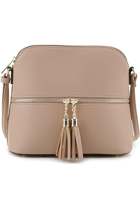 Lightweight Medium Crossbody Bag with Tassel | Amazon (US)