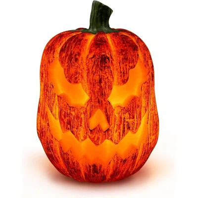 Halloween Flickering Pumpkin Flameless Candle Lights Led Ghost Face Pumpkin Real Wax Candle Battery Powered With 6 Hour Timer Unscented Halloween Indo | Wayfair North America