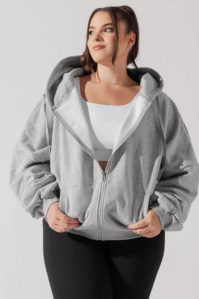 Zip Cloud Hoodie - Heather Grey | POPFLEX