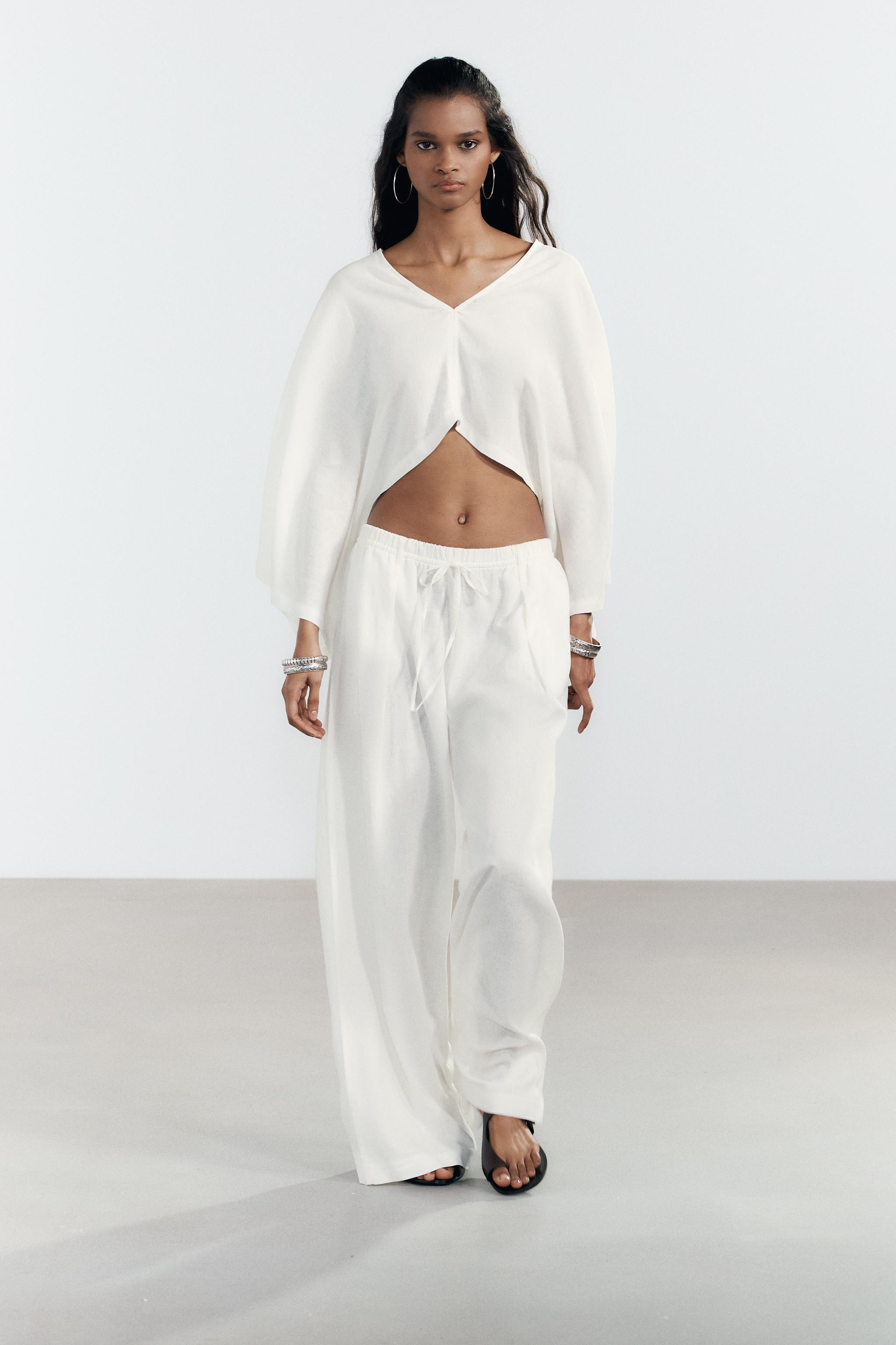 LINEN PALAZZO PANTS | Zara US