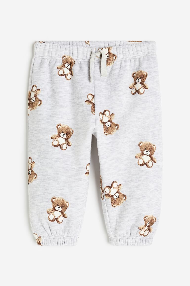 Cotton Joggers - Light gray/teddy bears - Kids | H&M US | H&M (US + CA)