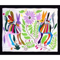 Beautiful Otomi Embroidered Fabric From Tenango De Doria. Mexican Textile. Folk Art | Etsy (US)