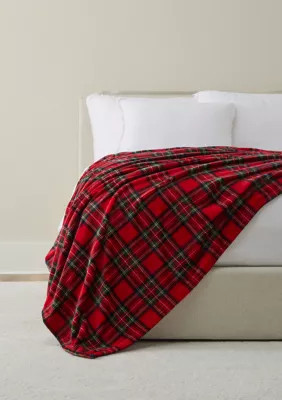 Joyland Red Tartan Plaid Plush Blanket, Twin | Belk