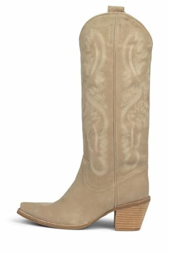 Jeffrey Campbell RANCHER-K Boots Black Oiled Suede (Beige Suede, US Footwear Size System, Adult, Women, Numeric, Medium, 9) | Amazon (US)