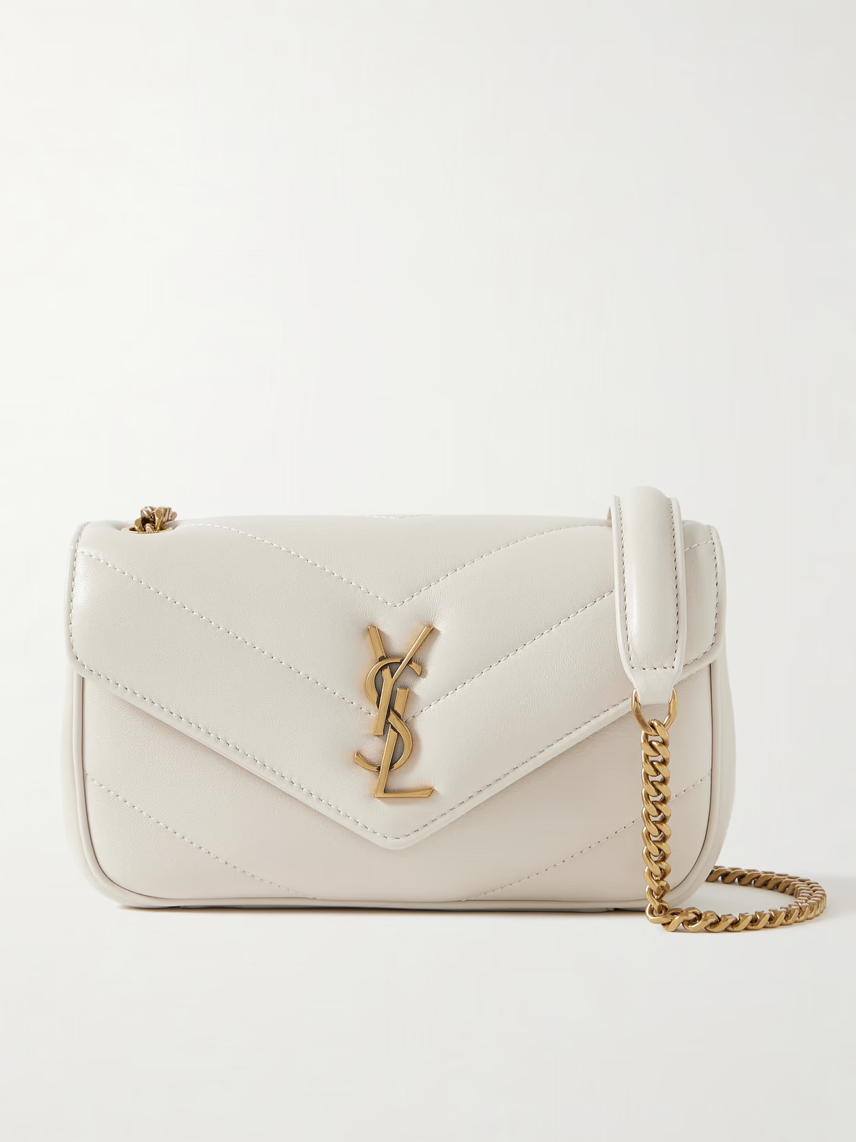SAINT LAURENT - Loulou Quilted Leather Shoulder Bag - Cream | NET-A-PORTER (US)