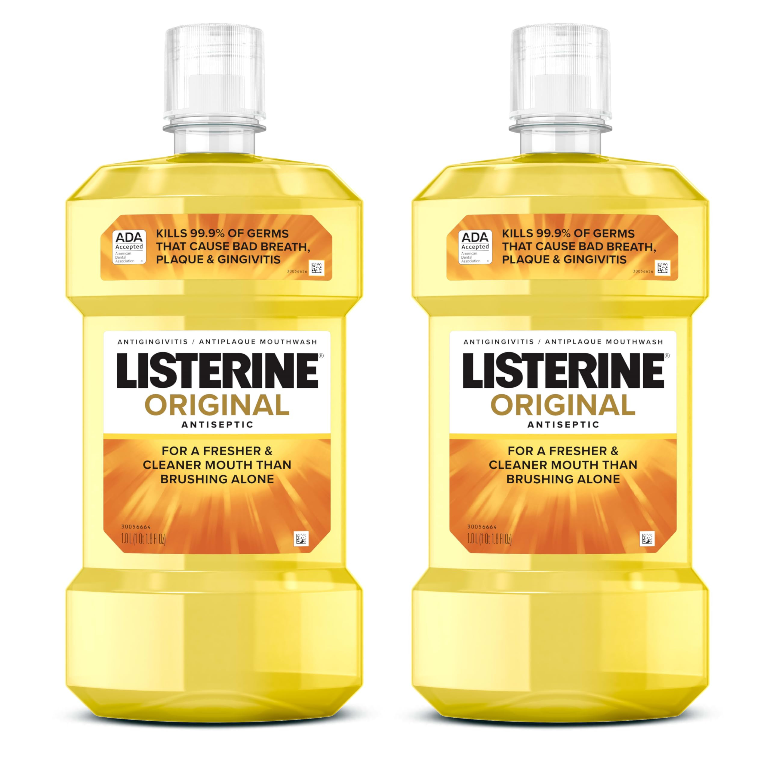 Listerine Original Antiseptic Oral Care Mouthwash to Kill 99% of Germs That Cause Bad Breath, Pla... | Amazon (US)