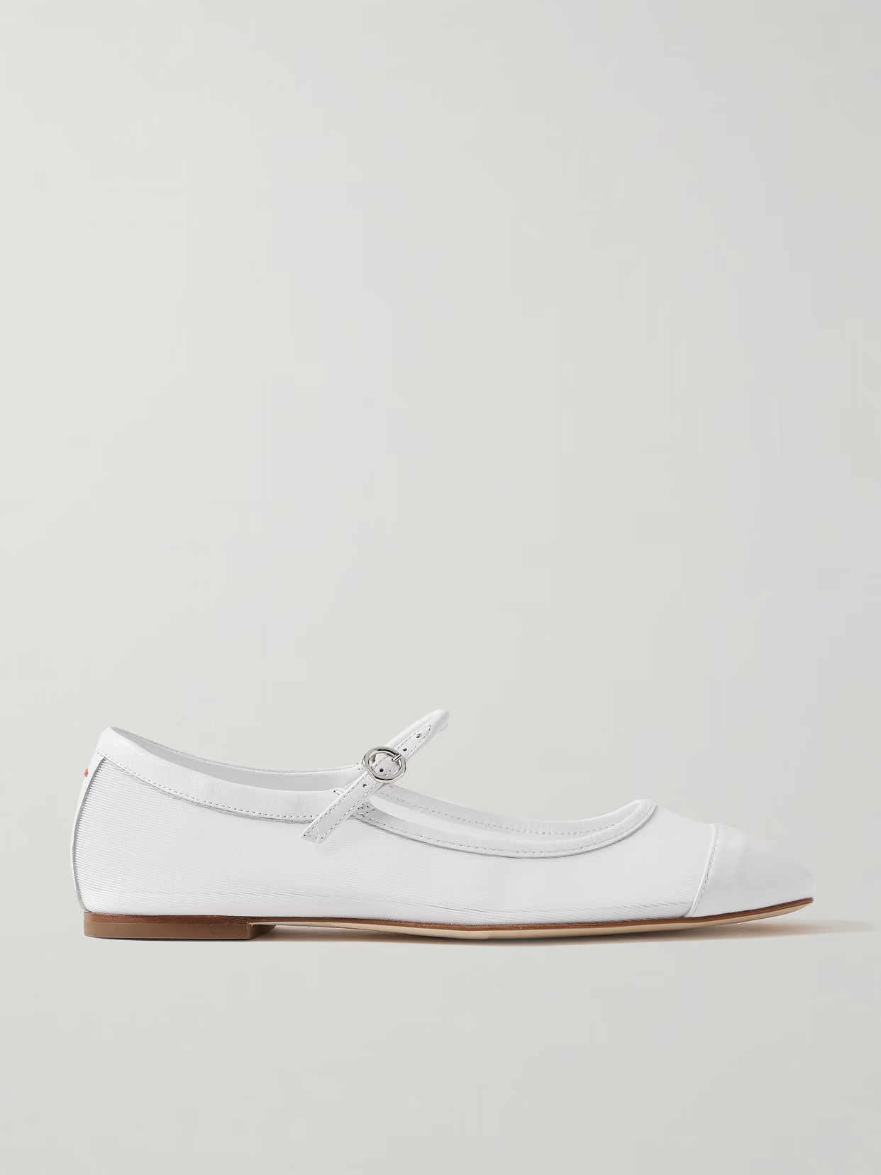 Aeyde - Uma Mesh And Leather Mary Jane Flats - White | NET-A-PORTER (US)